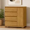 Comoda Cajonera Vega para Dormitorio 4 Cajones con Rieles Telescópicos y 1 Puerta - Marrocos - Cómodas, Uruguay | Mulata, vista 2 de 6