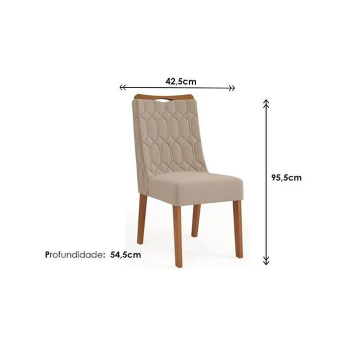 Juego De Comedor 6 Sillas Tapizadas Mesa Rectangular Mdp en Marrón - Mesas de comedor, Uruguay | Soy Hogar, vista 4