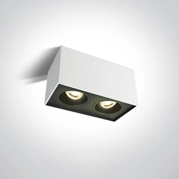 Luminaria Downlight Cuadrada Doble Bari Blanco en Blanco - Lámparas colgantes, Uruguay | Serlux, vista 3