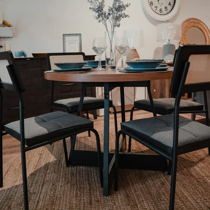 Mesa de Comedor Redonda - Atix - Negro en Negro - Mesas de comedor, Uruguay | Ecowood, vista 4