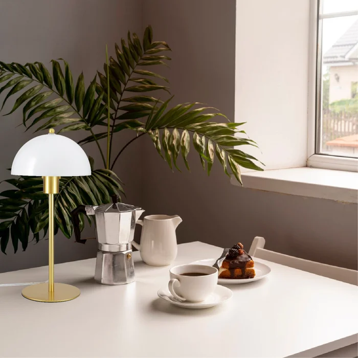 Luminaria De Mesa Mushroom Opal Bronce en Amarillo - Lámparas de mesa, Uruguay | Unilux, vista 3