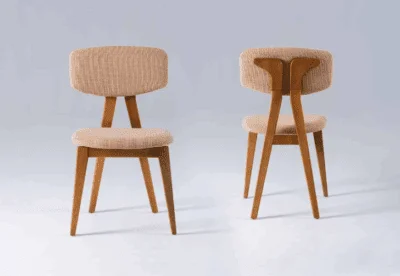 Silla Lee en Lino chumbo T 1940/ castaño - Sillas, Uruguay | Casa Brava, vista 3