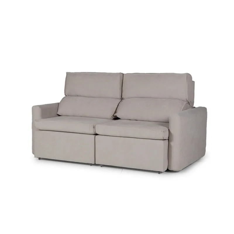 Sofá Santiago (Rebatible) - Tela Microfibra - 2,5 cuerpos - TC 1010 (Beige) en Gris - Sillones y sofás, Uruguay | NYR
