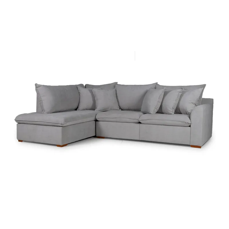 Rinconera Atualitta - Tela Microfibra - Chaise Izquierdo - TC1009 (Plata) en Gris, Uruguay | NYR