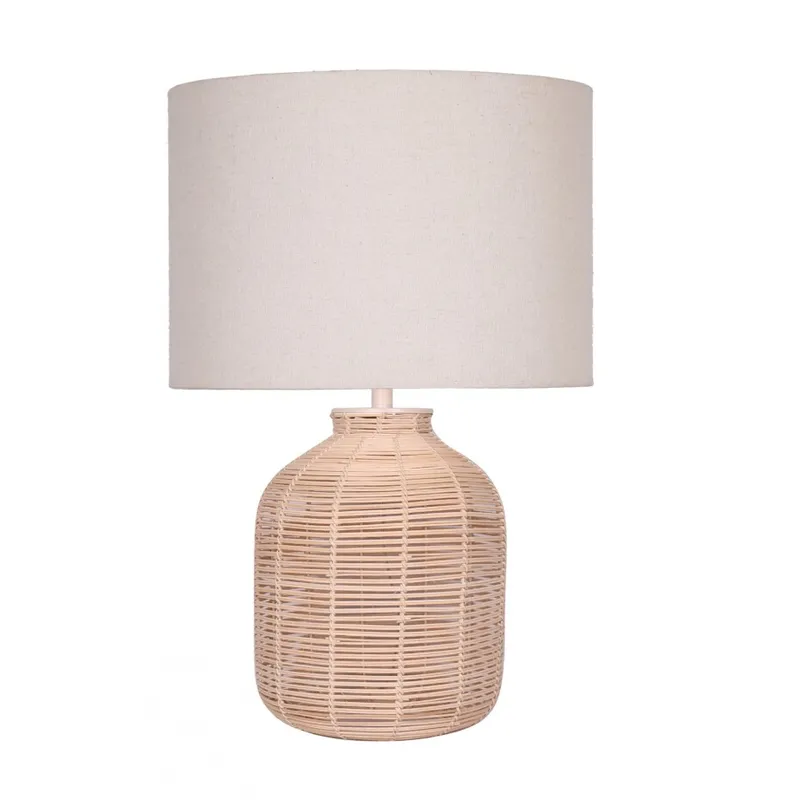 Lampara de mesa - Rattan Edén en Beige - Lámparas de mesa, Uruguay | Rústico Hogar
