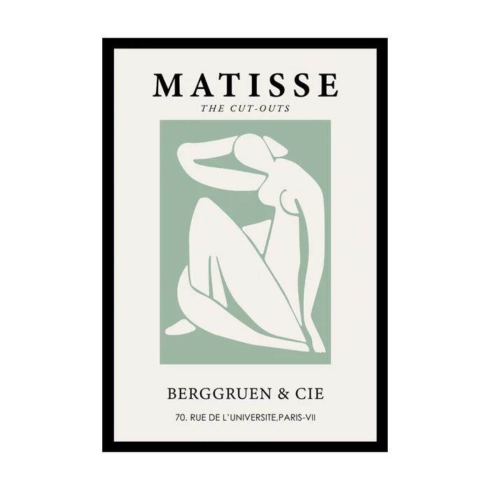 Cuadro Matisse Mujer Marco Negro 40x60cm en Negro - Decoración de pared, Uruguay | Alta Gracia Deco