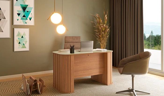 Escritorio Munich Curvo Mesa de Oficina C/1 Cajon 135cm 100% MDF - Escritorios, Uruguay | Balton, vista 10