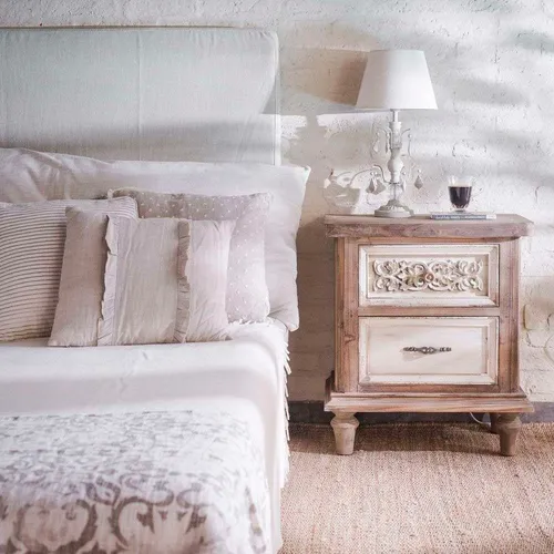 RESPALDO CON FUNDA DESMONTABLE - TELA FIBREGUARD en Off-white - Respaldos de cama, Uruguay | La Iberica