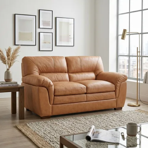 Sillon Livintus 2 Cuerpos Cuero Natural - Miel en Marrón - Sillones y sofás, Uruguay | Rústico Hogar