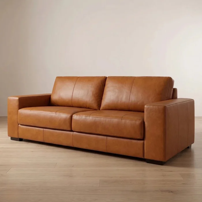 Sillón 3 cuerpos Como - 100% Cuero - Camel en Marrón - Sillones y sofás, Uruguay | Ecowood, vista 2