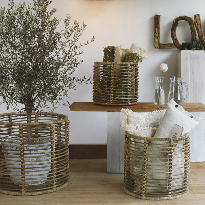 Canasto Keene, M en Madera natural - Canastos, Uruguay | Soho Deco