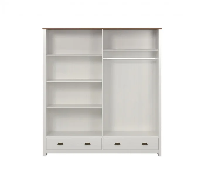 Ropero 4 puertas 2 cajones - Madera maciza - Linea Colonial - Blanco en Blanco - Roperos y placares, Uruguay | Rústico Hogar, vista 3