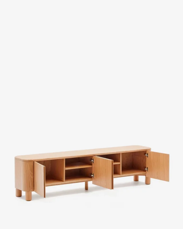 Mueble TV Salaya de madera contrachapada de fresno FSC 100% 200 x 40 cm en Madera natural - Muebles para TV, Uruguay | Kavehome, vista 3