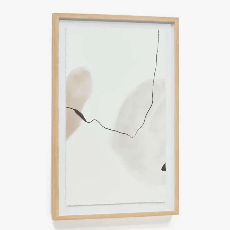 Cuadro abstracto Torroella - blanco, marrón y gris 60 x 90 cm en Multicolor - Decoración de pared, Uruguay | Kavehome