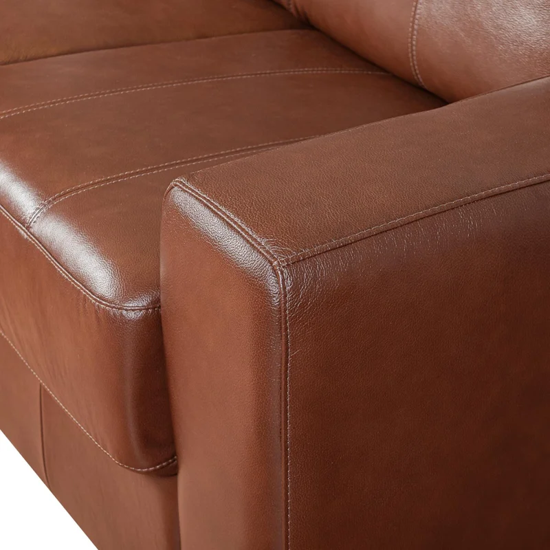 Sofa C/chaise Más De 4 Cuerpos Cuero-100-natural Marron Texas Caramelo en Marrón - Sillones y sofás, Uruguay | Divino, vista 5