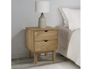 Mesa de Luz 2 C Mel/Gris Linea Nordica en Madera Maciza en Mel/Blanco - Mesas de luz, Uruguay | Quesal, vista 11