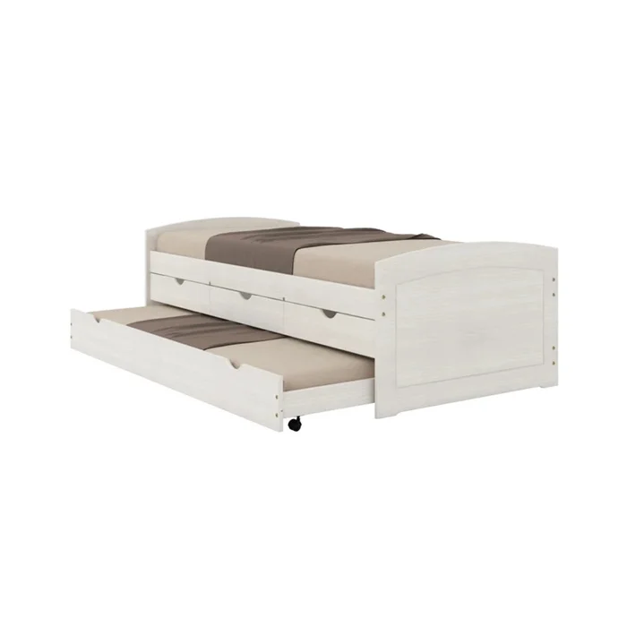 Cama Marinera 1 Plaza Madera Maciza Con Cajones - Max - Blanco en Blanco - Dormitorio, Uruguay | Ecowood, vista 2