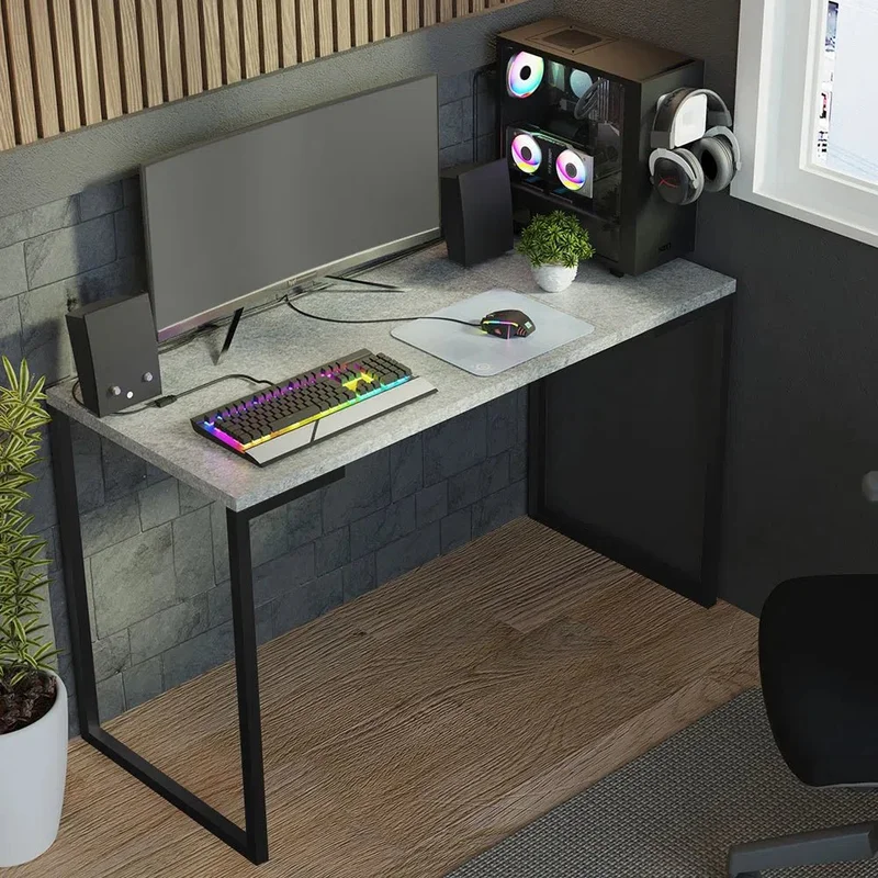 Mesa de escritorio Industrial Madera y Hierro 120cm en Negro - Escritorios, Uruguay | Balton, vista 30
