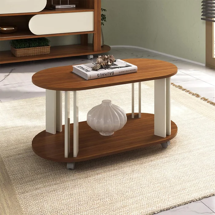 Mesa De Centro Living Ovalada Moderna Con Rudas - Mesas de living, Uruguay | Lais Muebles, vista 2