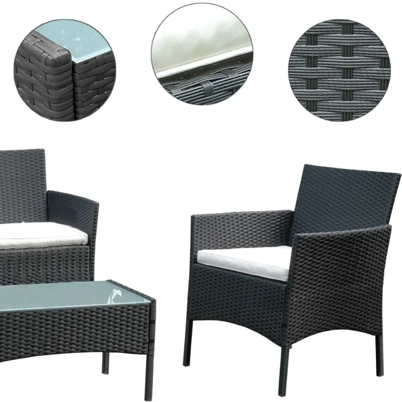 Juego de jardin Aruba Negro en Negro - Muebles para el exterior, Uruguay | La Cueva Muebles, vista 4