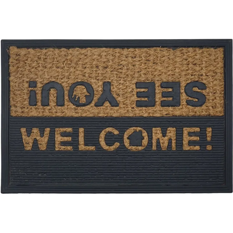 FELPUDO COCO/GOMA 40X60CM H.1CM WELCOME/SEE YOU - Textiles, Uruguay | Decohogar