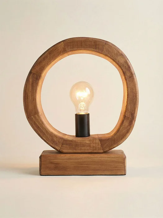 LÁMPARA ARCO ORGÁNICO MADERA en Madera natural - Lámparas de mesa, Uruguay | Cabana, vista 3