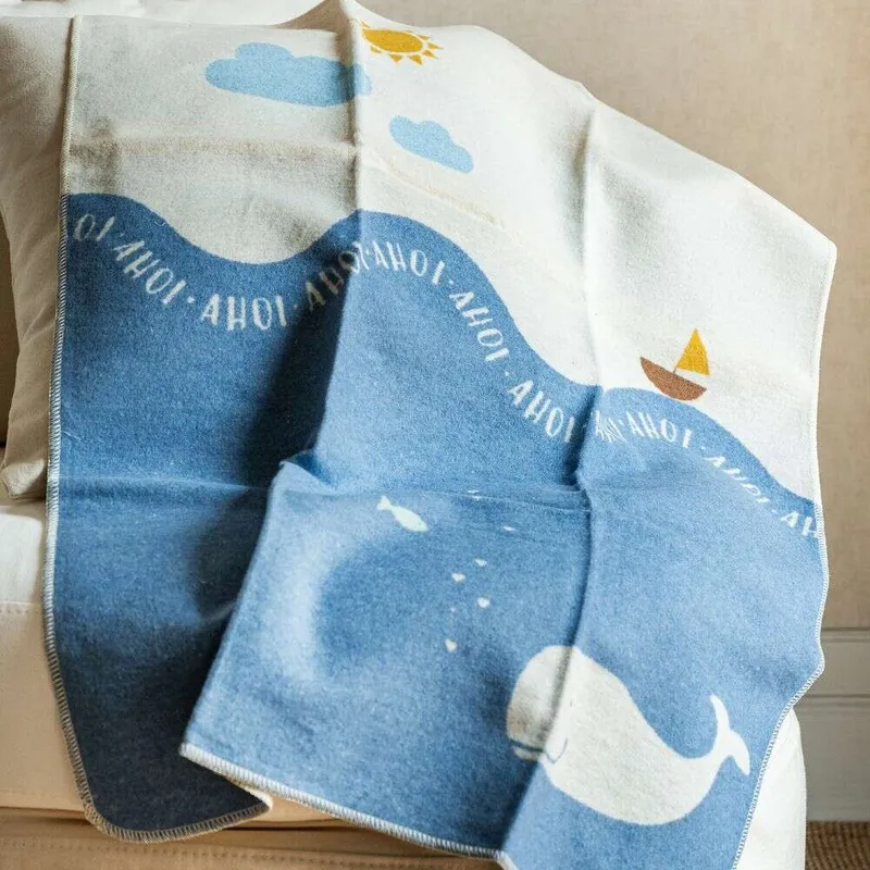 MANTA AUSTRIACA KIDS - BALLENA BLUE en Azul - Textiles, Uruguay | La Iberica