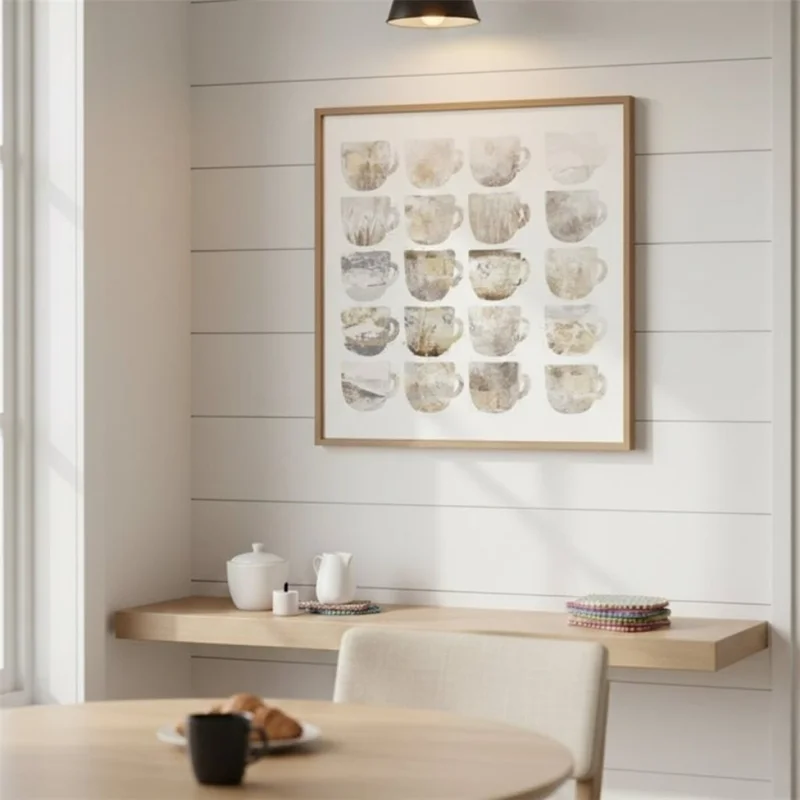CUADRO CANVAS 40x40cm MARCO CAFÉ PASTELES en Multicolor - Decoración de pared, Uruguay | Decohogar, vista 3