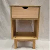 Mesa de luz 1C Mel/gris Linea Nordica en Madera Maciza - Mesas de luz, Uruguay | Que Sal Muebleria, vista 3 de 10
