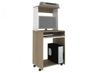 Escritorio para PC con repisa NOGAL/BLANCO en Madera natural - Escritorios, Uruguay | Quesal, vista 8
