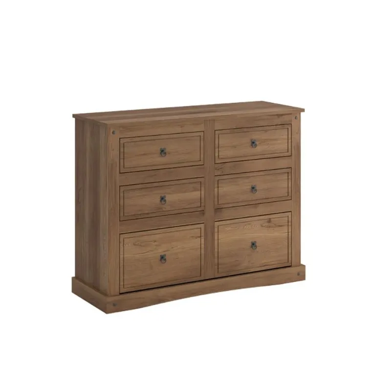 Comoda 6 Cajones Línea Monterrey - Nogal en Marrón - Cómodas, Uruguay | Ecowood