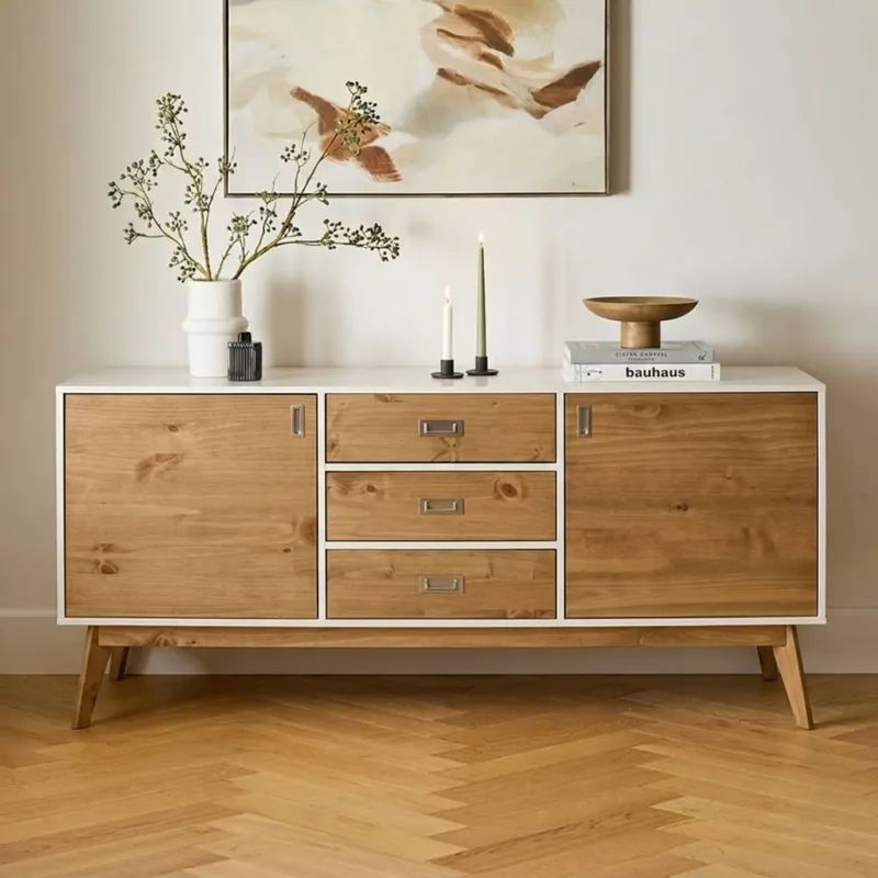 Aparador Linea Metro - Blanco/Miel en Multicolor - Aparadores y recibidores, Uruguay | La Cueva Muebles