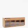Aparador Helvine 4 puertas y 4 cajones chapa de roble y cristal templado 200x75cm FSC 100% en Marrón - Aparadores y recibidores, Uruguay | Kavehome, vista 8 de 10