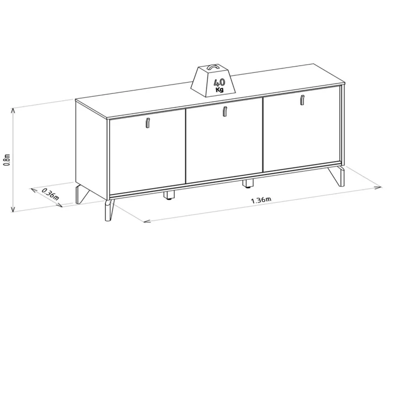 Aparador Recibidor Aura 140cm - Patas en madera maciza en Beige - Aparadores y recibidores, Uruguay | Balton, vista 11