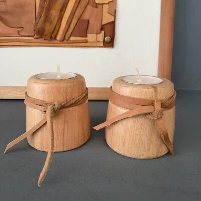 Candelabros de madera peque – Set x2 en Madera natural - Velas y Portavelas, Uruguay | Dreams On Time, vista 11