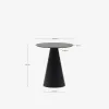 Mesa auxiliar Wilshire de cristal templado y metal con acabado pintado negro mate Ø 50 cm en Negro - Mesas de arrimo, Uruguay | Kavehome, vista 5 de 5