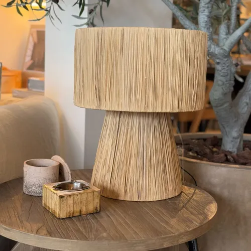 L.MESA NEW GABON BANANA NATURAL en Beige - Lámparas de mesa, Uruguay | Masinfinito Casa