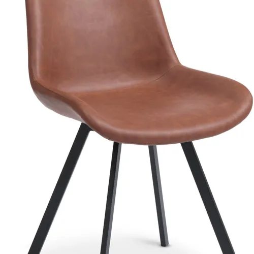 Silla de comedor HYGUM giratoria polipiel cognac/negro en Marrón - Sillas, Uruguay | JYSK