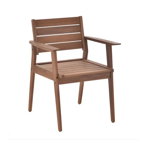 Silla de patio con apoyabrazos Teca - Caraíva en Marrón - Muebles para el exterior, Uruguay | Rústico Hogar