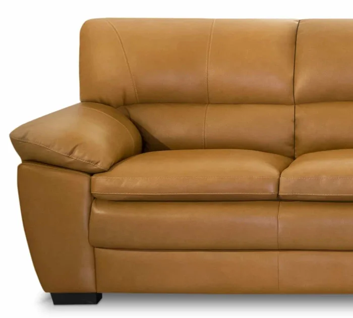Sillón %100 Cuero - 3 Cuerpos - Premium - Camel en Marrón - Sillones y sofás, Uruguay | Nario Hogar, vista 3