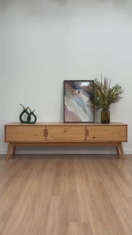 Rack TV 180CM Tivan - Madera Maciza en Madera natural - Muebles para TV, Uruguay | Balton, vista 3