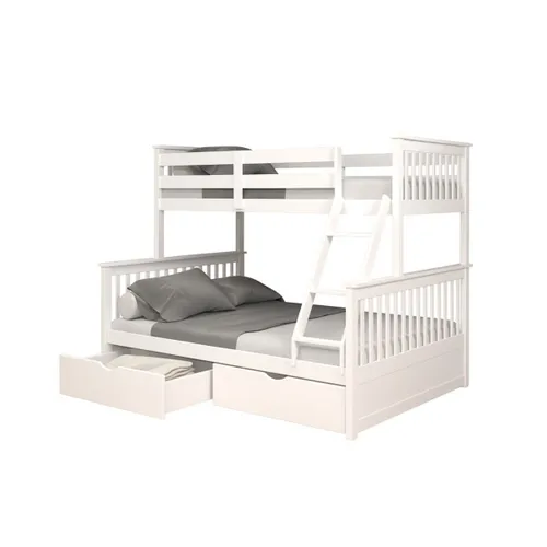 Cucheta 2 plazas y 1 plaza + 2 Cajones - B136 - Blanco en Blanco - Dormitorio, Uruguay | Rústico Hogar