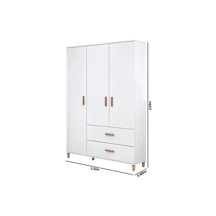 ROPERO RETRO MILKA SLIM BLANCO 346501881 en Blanco - Roperos y placares, Uruguay | Rosas Hermanos, vista 3