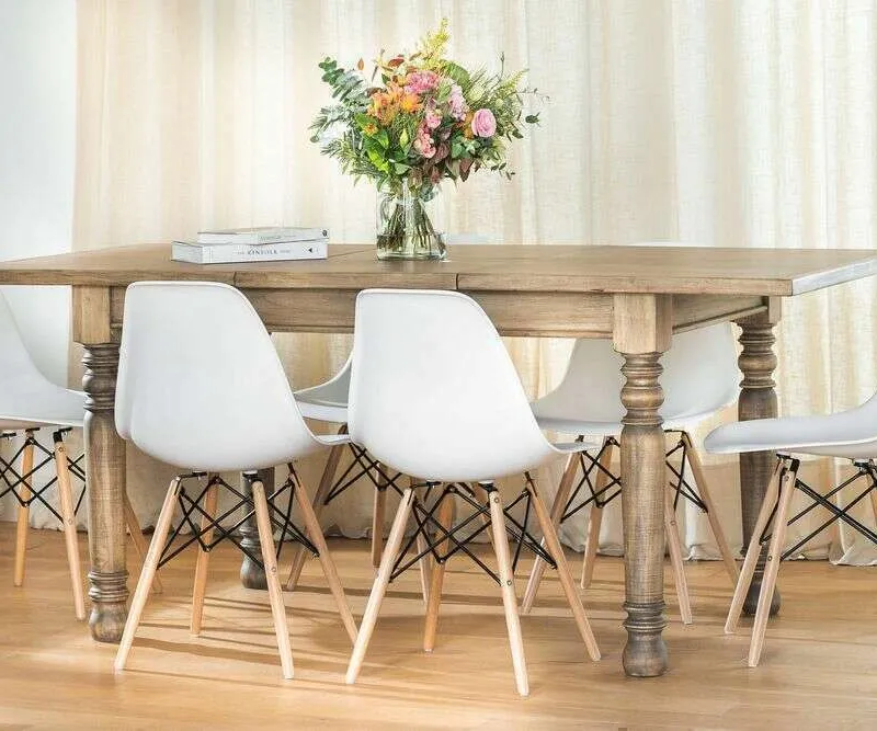 MESA COMEDOR DE CEDRO EMMA - EXTENSIBLE en Madera natural - Mesas de comedor, Uruguay | La Iberica