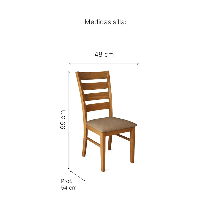Juego De Comedor Mesa Rectangular 6 Sillas Madera en beige oscuro
Medidas - Muebles, Uruguay | Soy Hogar, vista 8