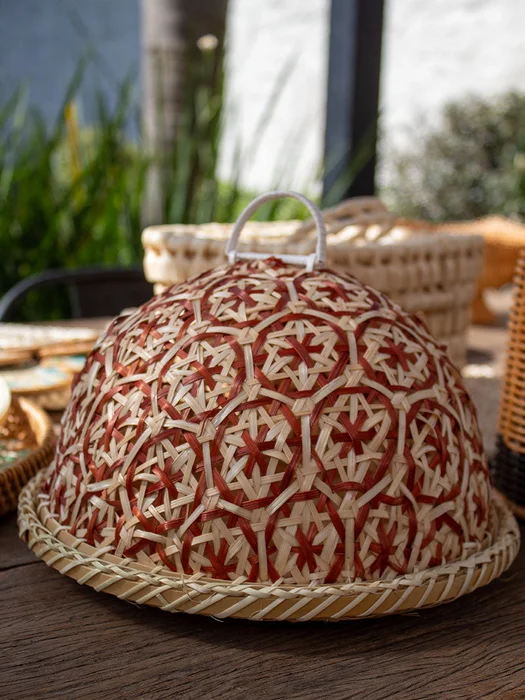 BANDEJA CON CAMPANA BAMBÚ en Azul - Decoración, Uruguay | Cabana