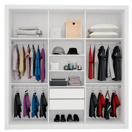 Ropero puertas corredizas - Blanco en Blanco - Roperos y placares, Uruguay | La Cueva Muebles, vista 7