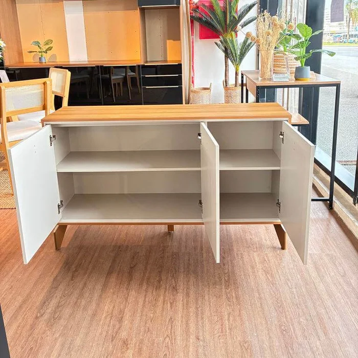 Aparador Recibidor Aura 140cm - Patas en madera maciza en Beige - Aparadores y recibidores, Uruguay | Balton, vista 4