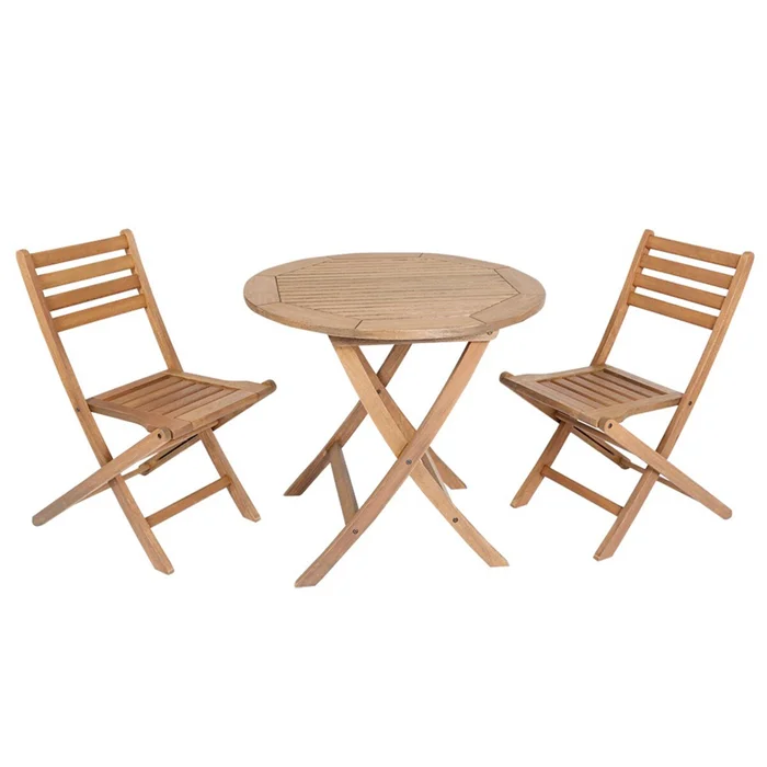 Kit Mesa + 2 Sillas Plegables - Ipanema - Jaroba en Madera natural - Muebles para el exterior, Uruguay | Rústico Hogar, vista 2
