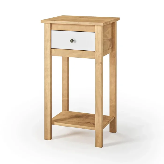 Mesa De Arrime Aparador 1 Cajón - Línea Maden - Blanco en Blanco - Mesas de arrimo, Uruguay | Ecowood, vista 2